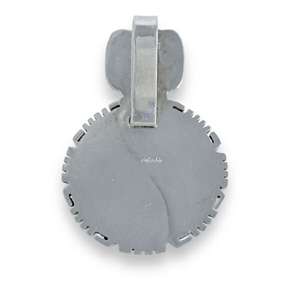 Vintage Mexican Sterling Silver 925 17.4g Round Slider Monogram MSG Pendant - Picture 2 of 4